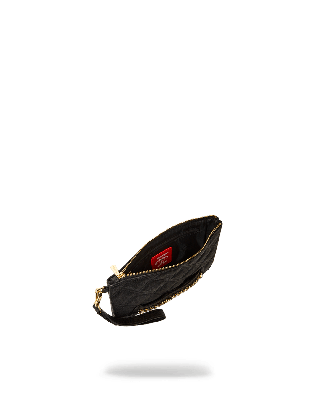 NOIR QUILT GOLD CHAIN SHARK CROSSOVER CLUTCH - Image 7